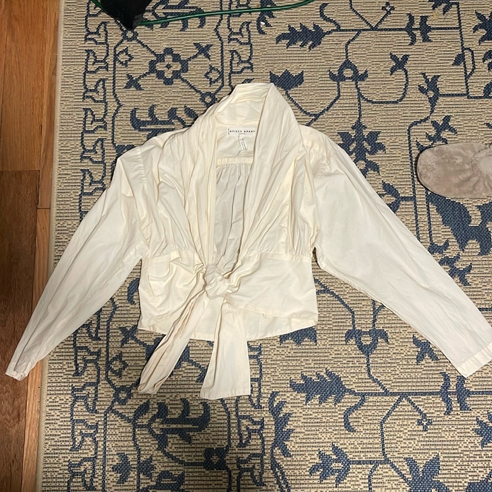 APIECE APART Cropped Tie Blouse